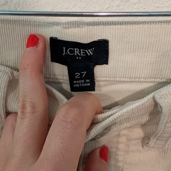 J Crew Ecru Straight Leg Corduroys Size 27 - Picture 2 of 5